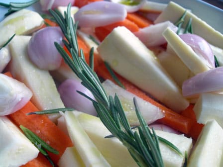 Maple Roasted Parsnips, Carrots and Shallots