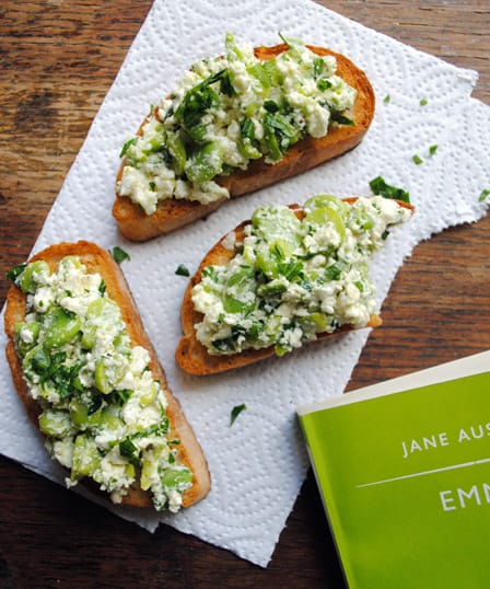 Broad Bean and Feta Bruschetta