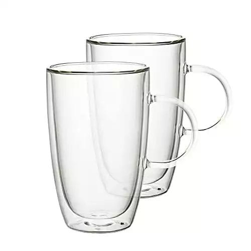 Villeroy & Boch Artesano Hot Beverages Cup : Extra Large-Set of 2, 5.5 in, Crystal Glass, Clear