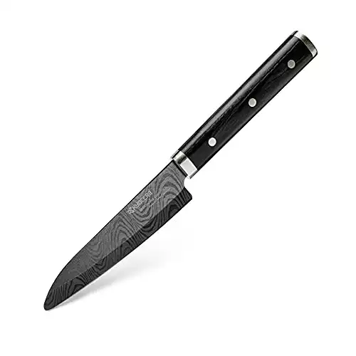 Kyocera Premier Elite Ceramic Utility Knife with Triple-Riveted Handle, 4.5" Black