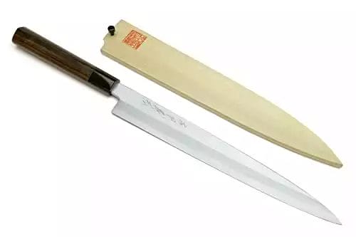 Yoshihiro Shiroko High Carbon Steel Kasumi Yanagi Rosewood Handle Sushi Sashimi Chef Knife (9.5'' (240mm))