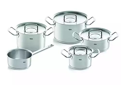 Fissler Original-Profi Collection Stainless Steel Cookware Set with Sauce Pan, 9 Pieces