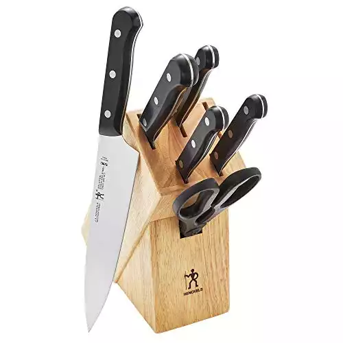 HENCKELS Solution Razor-Sharp 7-pc Knife Set, Chef Knife, Bread Knife,German Engineered Informed by 100+ Years of Mastery, Brown