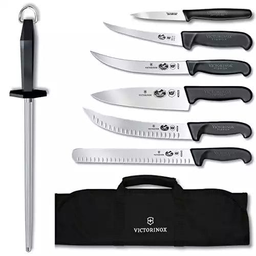 Victorinox Fibrox Pro Ultimate Competition BBQ Set, Knife Roll, 8-Piece